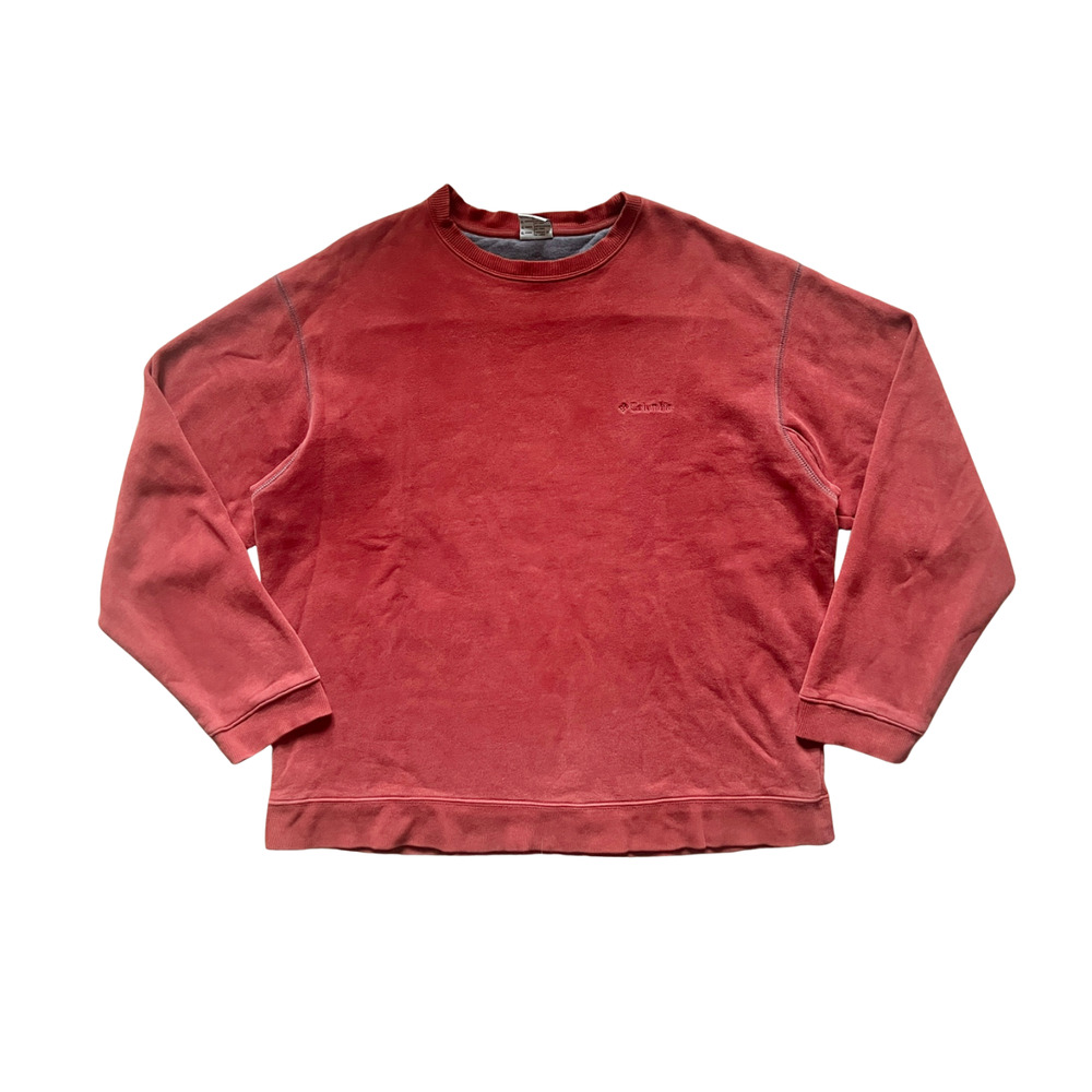 Columbia Mens Pullover Sweatshirt Rust Orange Outdoor Gorpcore Cabincore Classic